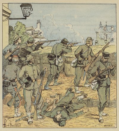 De barricade van de rue de Chartres door after Louis Charles Bombled