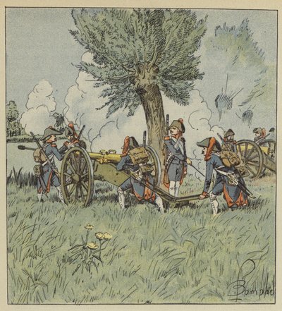 Het kanonvuur begon van de ene oever naar de andere door after Louis Charles Bombled