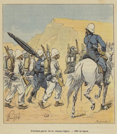 De achterhoede van de lichte colonne, 200e linie door after Louis Charles Bombled