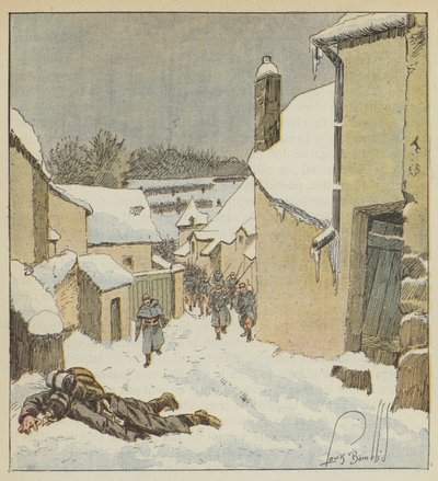 De 59e mars en de mobiele troepen van Indre-et-Loire heroveren Baulle van de vijand door after Louis Charles Bombled