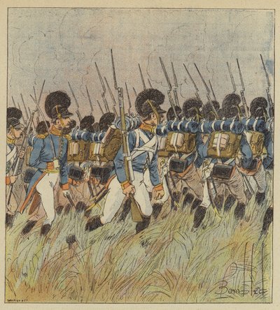 Het centrum van de Franse linie werd bewaakt door de Beieren door after Louis Charles Bombled