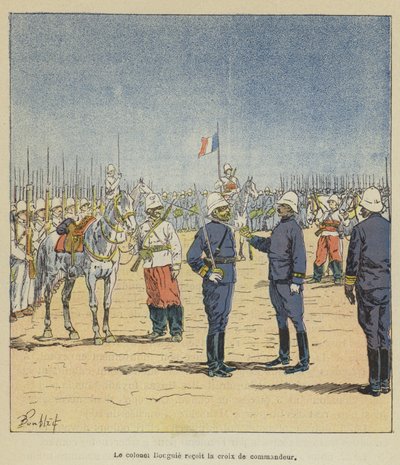 Kolonel Bouguie ontvangt het commandeurskruis door after Louis Charles Bombled