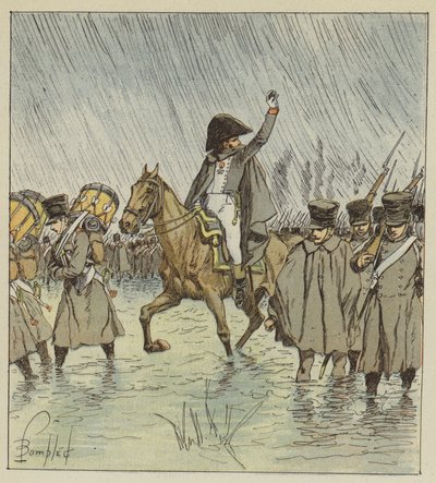 De overstroming verraste de troepen midden in de operatie door after Louis Charles Bombled