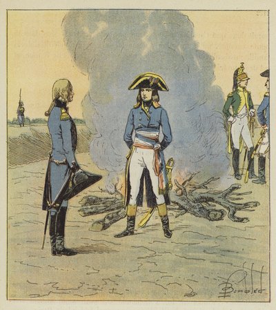 De jonge generaal gaf hem een opdracht met betrekking tot het vak toen hij hem als genieofficier zag door after Louis Charles Bombled
