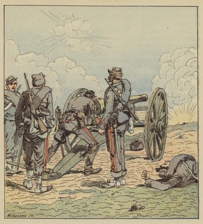 Luitenant Coffinieres de Nordeck richt zelf zijn stukken door after Louis Charles Bombled