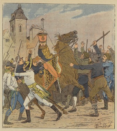 De parlementariër van maarschalk Lannes, mishandeld door de bevolking van Wenen door after Louis Charles Bombled