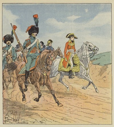 De eerste consul en de jagers van de consulaire garde door after Louis Charles Bombled