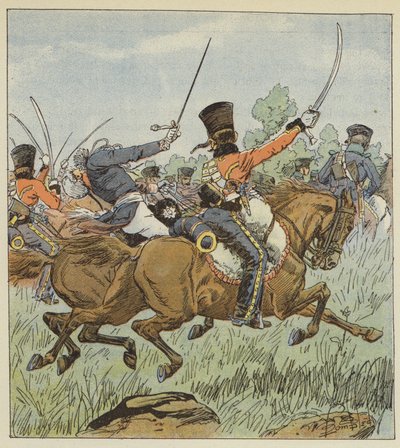Prins Louis werd enkele ogenblikken voor de slag bij Jena gedood door after Louis Charles Bombled