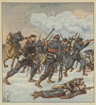 Sergeant Ramus van de mobiele troepen van Isère in het gevecht van 7 december door after Louis Charles Bombled