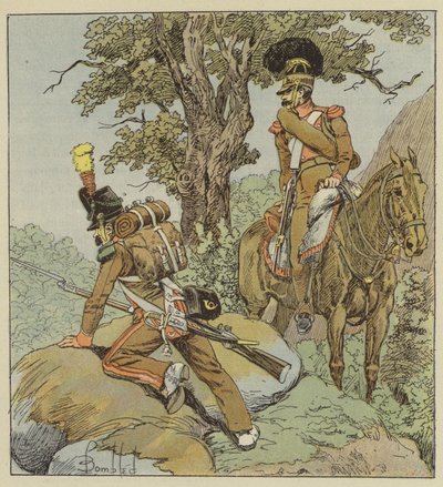 Portugees legioen, Infanterie, Jagers, Cavalerie, Jagers te paard door after Louis Charles Bombled