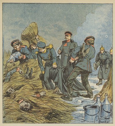 De Pruisen verbranden hun doden door after Louis Charles Bombled