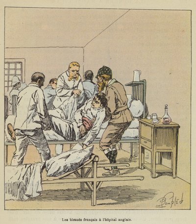 De gewonde Fransen in het Engelse ziekenhuis door after Louis Charles Bombled