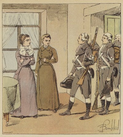 De jonge meisjes van Verdun en de soldaten van het leger van Condé door after Louis Charles Bombled