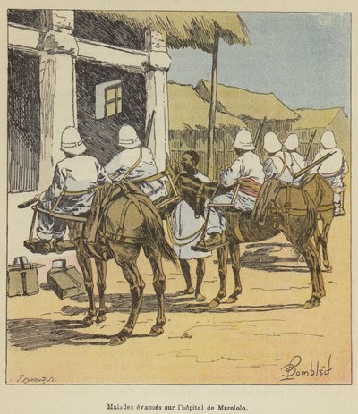 Zieken geëvacueerd naar het ziekenhuis van Marololo door after Louis Charles Bombled