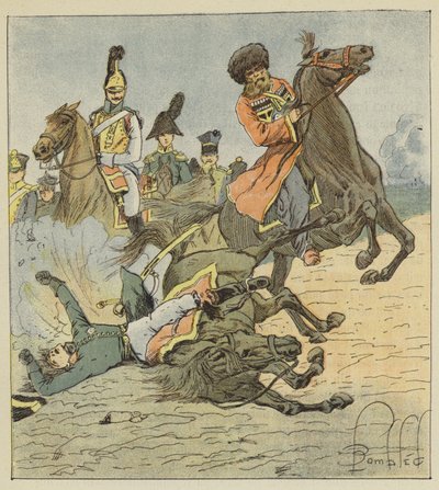 Dood van Moreau in Dresden, 26 augustus 1813 door after Louis Charles Bombled