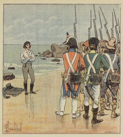 Dood van Murat door after Louis Charles Bombled