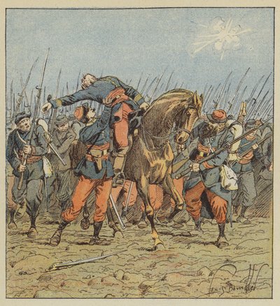 Dood van kolonel de Fonlongue door after Louis Charles Bombled
