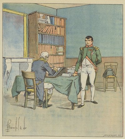 Napoleon dicteert de campagne van Egypte door after Louis Charles Bombled