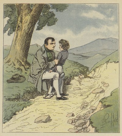 Napoleon en Tristan de Montholon door after Louis Charles Bombled