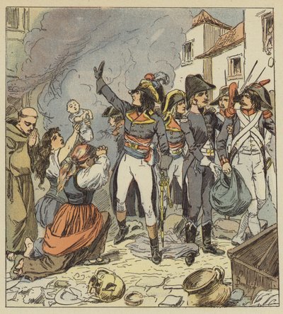 Napoleon stopt de plundering van Rome door after Louis Charles Bombled