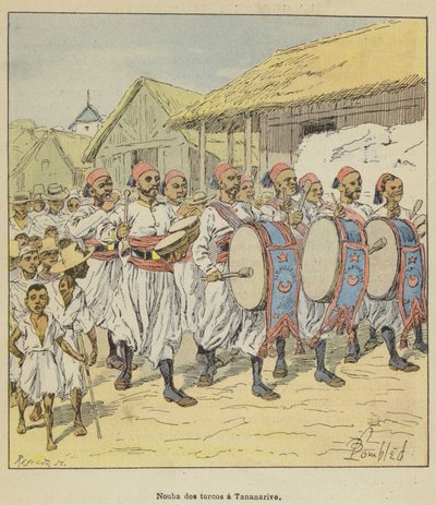 Nouba van de Turcos in Tananarive door after Louis Charles Bombled