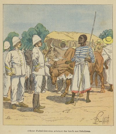 Administratieofficier koopt runderen van de Sakalava door after Louis Charles Bombled