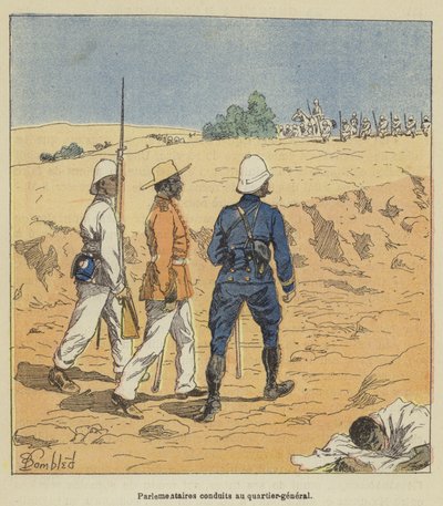 Onderhandelaars naar het hoofdkwartier gebracht door after Louis Charles Bombled