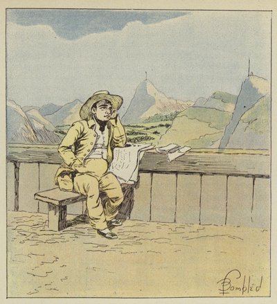 Overpeinzingen van de Keizer bij het lezen van Engelse kranten door after Louis Charles Bombled