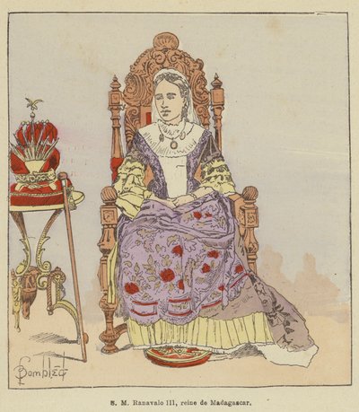 Hare Majesteit Ranavalo III, koningin van Madagaskar door after Louis Charles Bombled
