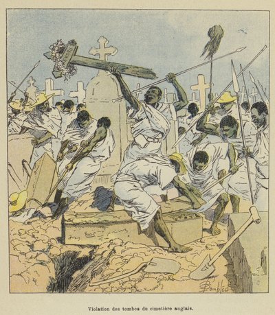 Schending van de graven op de Engelse begraafplaats door after Louis Charles Bombled