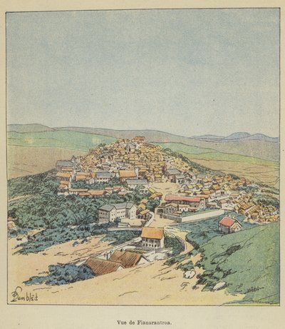 Uitzicht op Fianarantsoa door after Louis Charles Bombled
