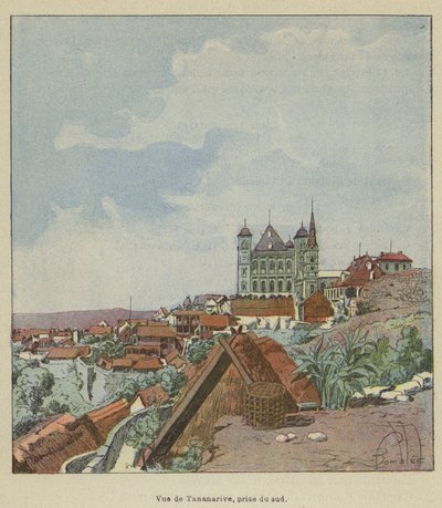 Uitzicht op Tananarive, genomen vanuit het zuiden door after Louis Charles Bombled