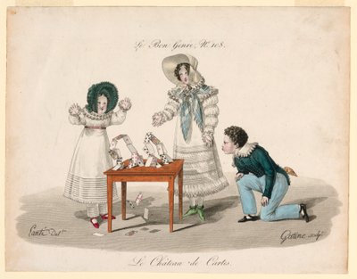 Het kaartenhuis door after Louis Marie Lanté