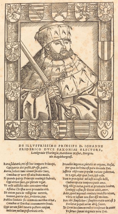 Johannes Frederik de Grootmoedige, in Keurvorstelijke Gewaden door after Lucas Cranach the Younger
