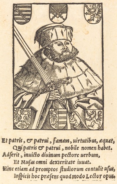 Johannes Frederik de Grootmoedige, in Keurvorstelijke Gewaden (links) door after Lucas Cranach the Younger