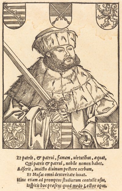 Johannes Frederik de Grootmoedige, in Keurvorstelijke Gewaden (rechts) door after Lucas Cranach the Younger