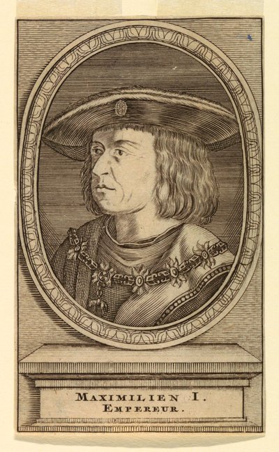 Portret van Maximiliaan I (1459-1519) door after Lucas van Leyden