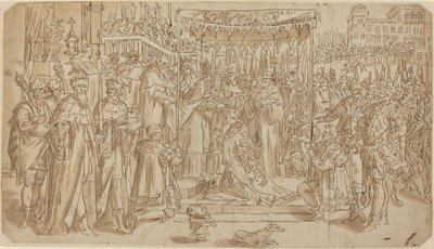 Kroning van de keizer door after Maarten de Vos
