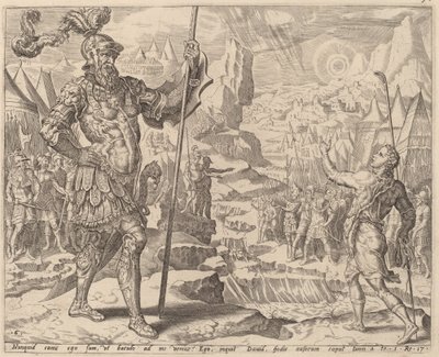 David Ontmoet Goliath door after Maerten van Heemskerck