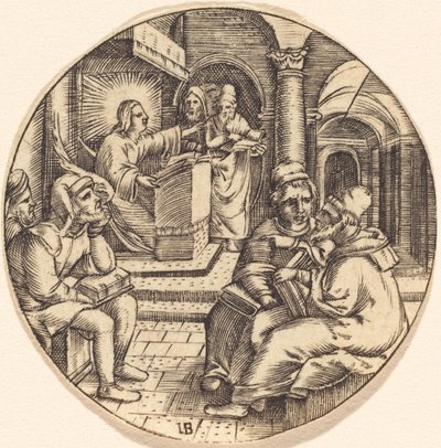 Jezus Predikend in de Tempel door after Master IB