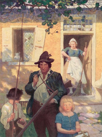 Illustratie voor Rip Van Winkle door after Newell Convers Wyeth