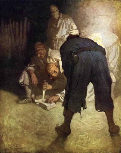 Illustratie voor Schateiland door after Newell Convers Wyeth