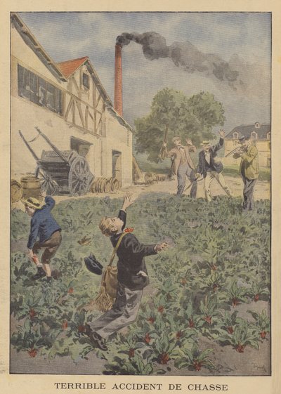 Een vreselijk jachtongeval door after Oswaldo Tofani