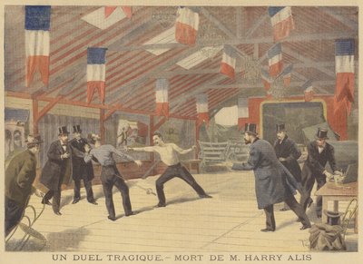 Een tragisch duel. De dood van Harry Alis door after Oswaldo Tofani