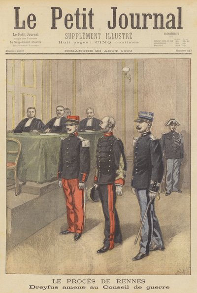 Alfred Dreyfus voor zijn Tweede Krijgsraad in Rennes door after Oswaldo Tofani