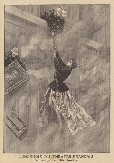 Brand in het Théâtre-Français, Parijs door after Oswaldo Tofani
