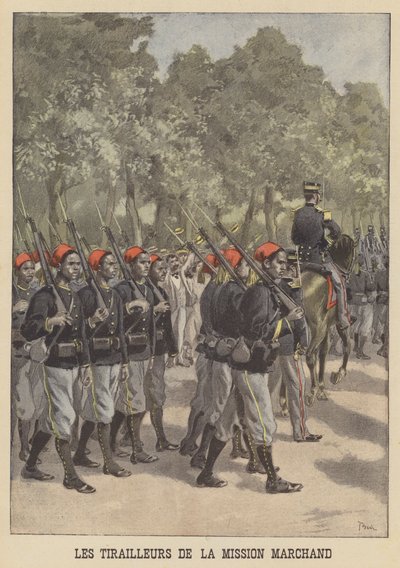 Franse Koloniale Tirailleurs van de Marchand Missie door after Oswaldo Tofani