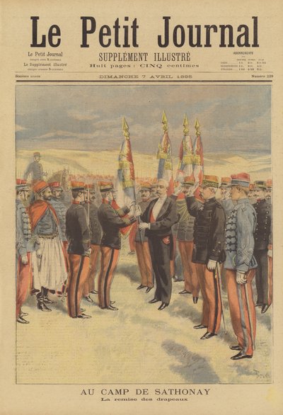 Militaire ceremonie in het kamp van Sathonay door after Oswaldo Tofani