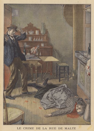 Moord op een oudere vrouw in de Rue de Malte, Parijs door after Oswaldo Tofani