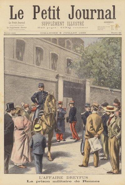 De Dreyfus-affaire: de Militaire Gevangenis in Rennes door after Oswaldo Tofani